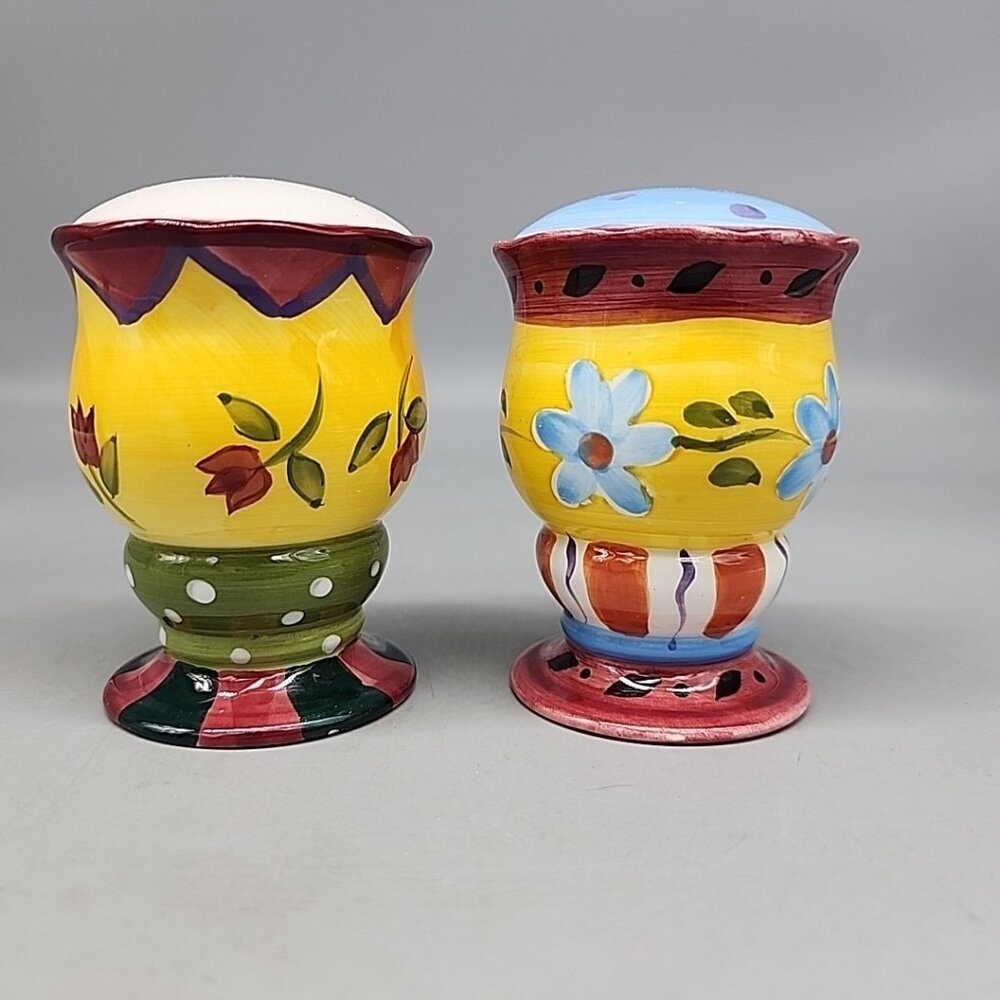 Vintage CBK 1997 Salt Pepper Shakers Ceramic Multicolor 3"
